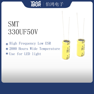 Tụ nhiệt độ cao 330UF50V Tụ điện loại dẫn hướng tâm 10x16mm