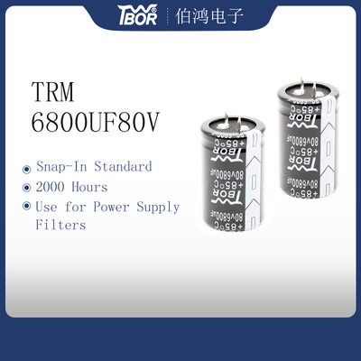 30x45mm Bám vào Tụ điện 6800uf 80v Chống cháy nổ