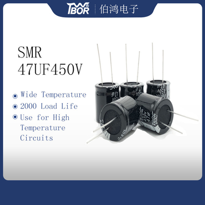 Tụ điện thu nhỏ 47UF 450V 22X25MM Loại dẫn hướng tâm 20% Dung sai