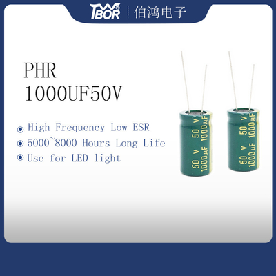 Tụ điện nhôm cao Voltag 1000UF 50V RoHS Đèn LED