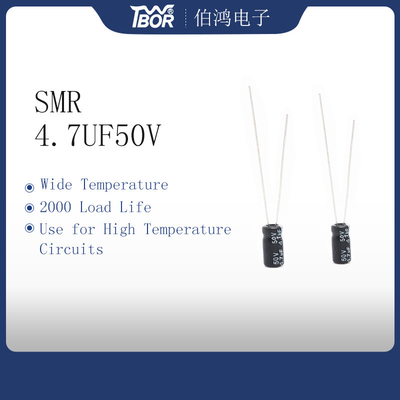 Tuổi thọ tải 2000 giờ Tụ điện loại dẫn hướng tâm 4.7UF 50V 5x11mm