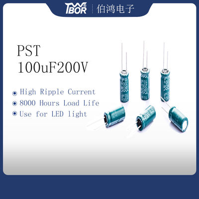 Tụ điện ánh sáng LED xanh PST 100uf 200v 8000 giờ Tuổi thọ cao