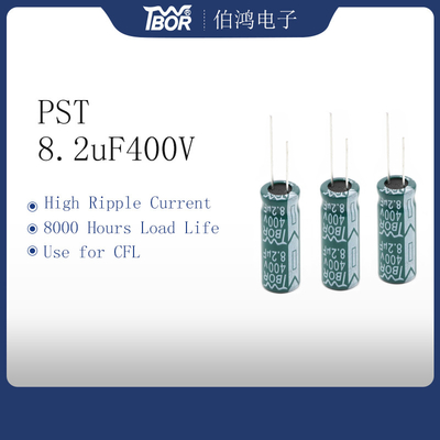 Tụ điện ánh sáng LED 8.2uF 400V 8000 giờ Tụ điện tuổi thọ cực cao