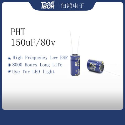 Tụ điện nhôm 150uF 80V 10X20mm Dải điện dung lớn