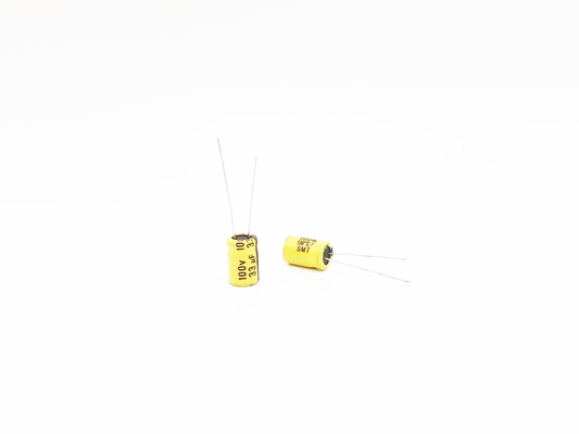Tụ điện nhiệt độ cao nhôm điện phân màu vàng 33UF100V