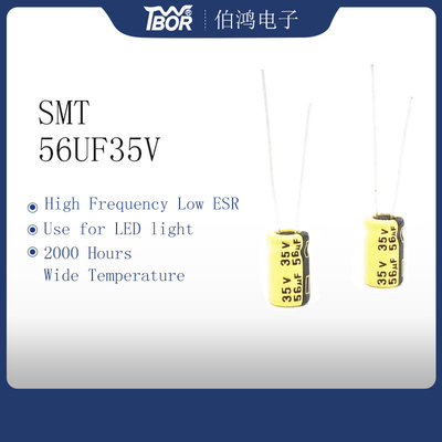 Tụ điện nhiệt độ cao ESR thấp Tụ điện điện phân dẫn hướng tâm 56UF35V