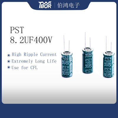 8.2uf400v 10x20 Tụ điện nhôm xuyên tâm Tụ điện có độ gợn sóng cao