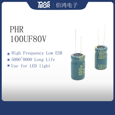 Tụ điện nhôm 100uF 80V tần số cao 10X20mm 5000 giờ
