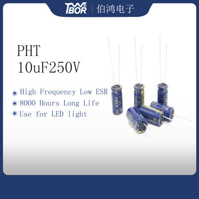 Tụ điện xuyên tâm 10UF 250V 8x16mm Dung sai 20%