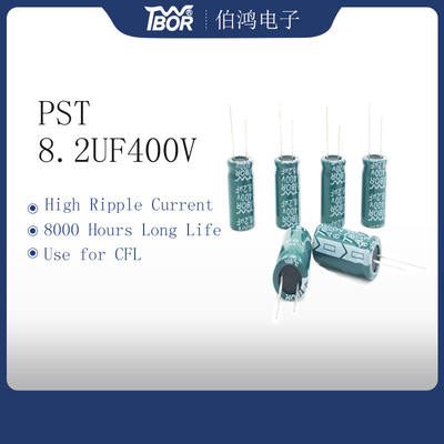 Tụ điện điện phân xuyên tâm màu xanh lá cây 8.2UF400V 10X20mm TW BOR