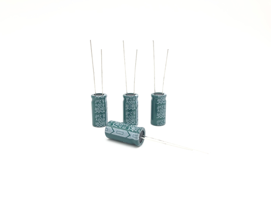 Tụ điện điện phân xuyên tâm màu xanh lá cây 8.2UF400V 10X20mm TW BOR
