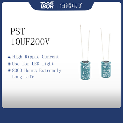 Tụ điện nhôm PST 10UF 200V 8x12mm Xanh lục