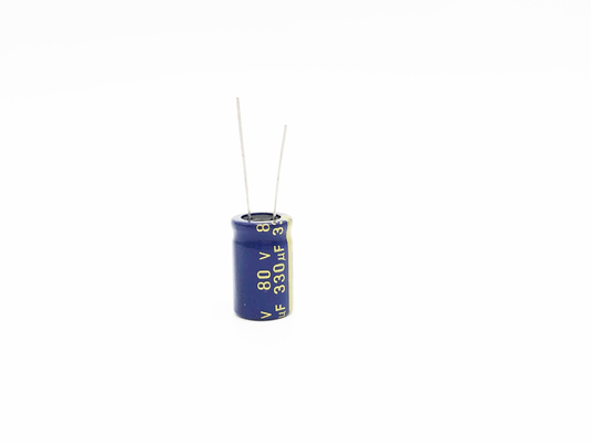 Tụ điện nhôm 330UF 80V màu xanh lam 13X20mm 10000 giờ Tuổi thọ cao