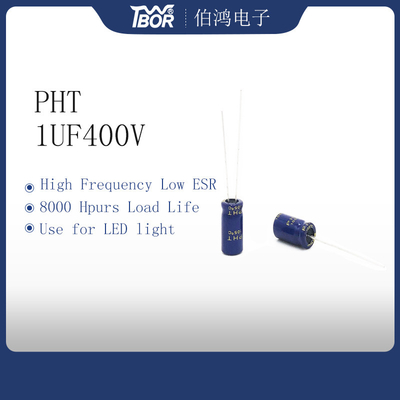 1UF 400V Tụ điện nhôm ESR thấp 8x10mm Dẫn hướng tâm