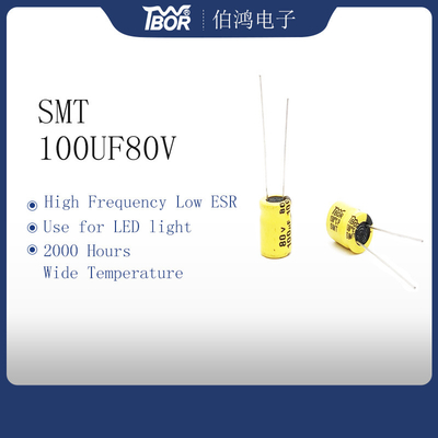 Tụ điện ánh sáng LED điện phân hướng tâm 100UF80V 10x13mm
