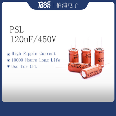 Tụ điện nhôm 22X45MM CFL màu cam 120uF450V