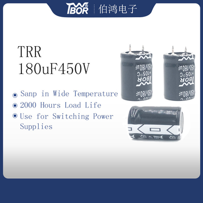 180UF450V 25x40mm Chụp trong Tụ điện Rộng nhiệt độ RoHS
